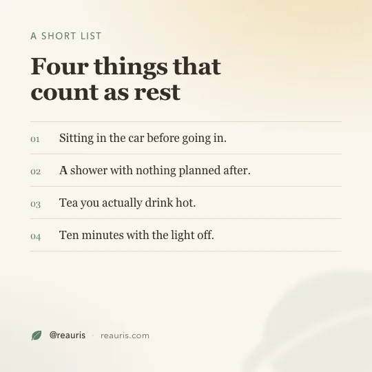 The List template, rendered for Reauris